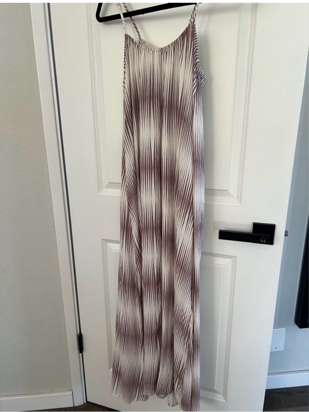 NWT-Gorgeous brown & cream striped linen dress, size large.